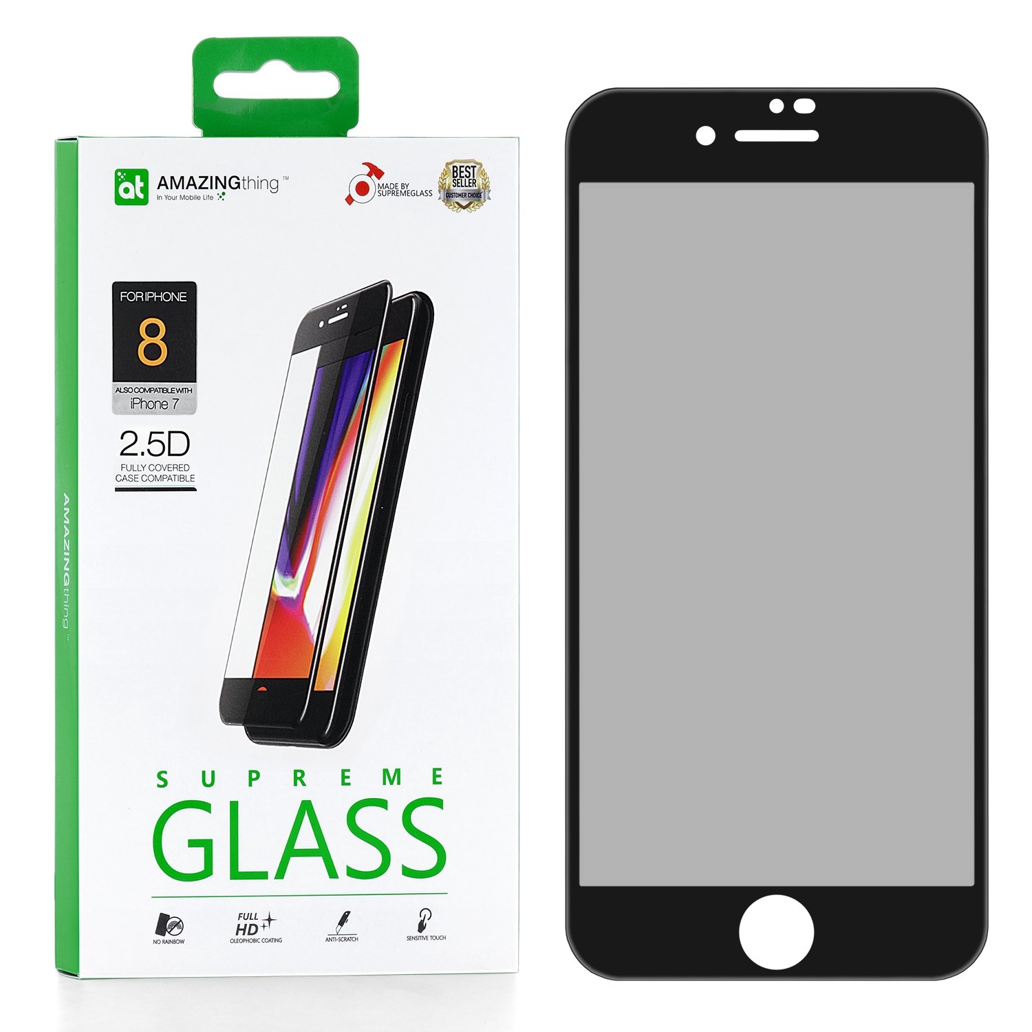 

Защитное стекло для Apple iPhone 7 / 8 / SE 2020 Amazingthing Silk Privacy Black 0.33mm