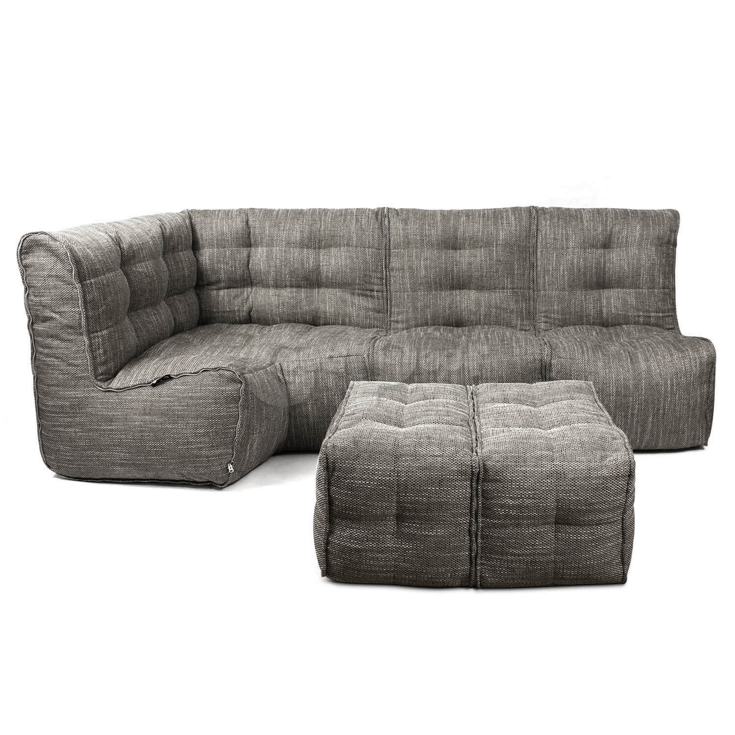 фото Бескаркасный модульный диван goodpoof мод l-ii+ one size, рогожка, natural grey