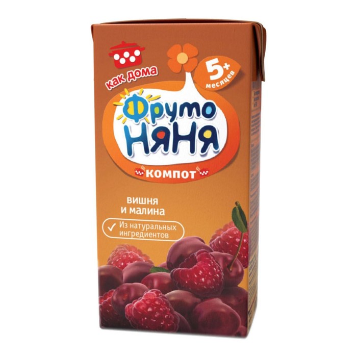 Компот Фрутоняня вишня малина 02 л 75₽