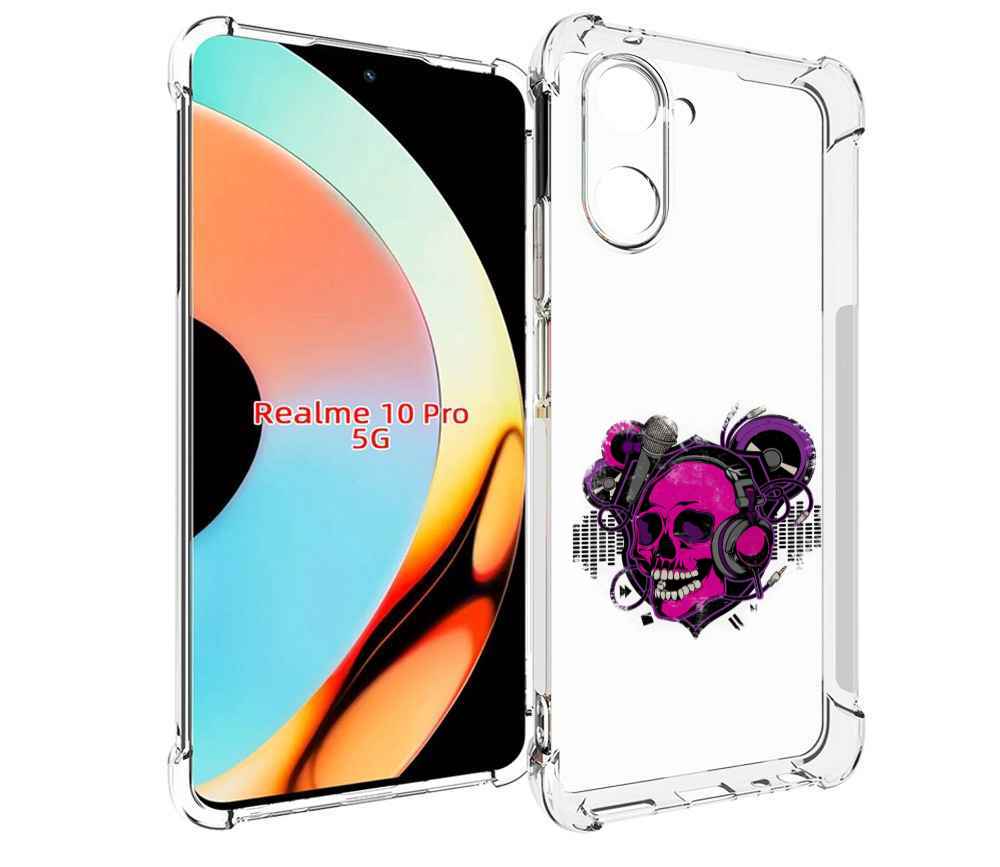 

Чехол бампер MyPads череп 1 для Realme 10 Pro противоударный, Прозрачный, Tocco