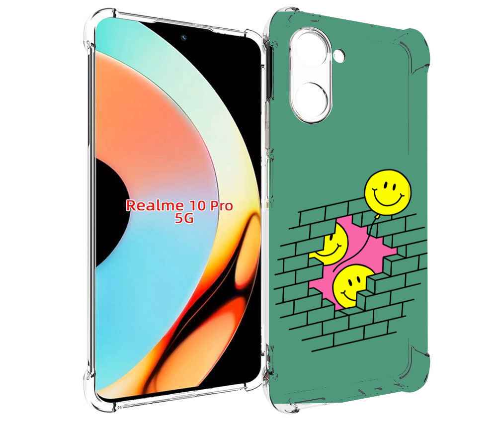 

Чехол бампер MyPads шарики в стене для Realme 10 Pro противоударный, Прозрачный, Tocco