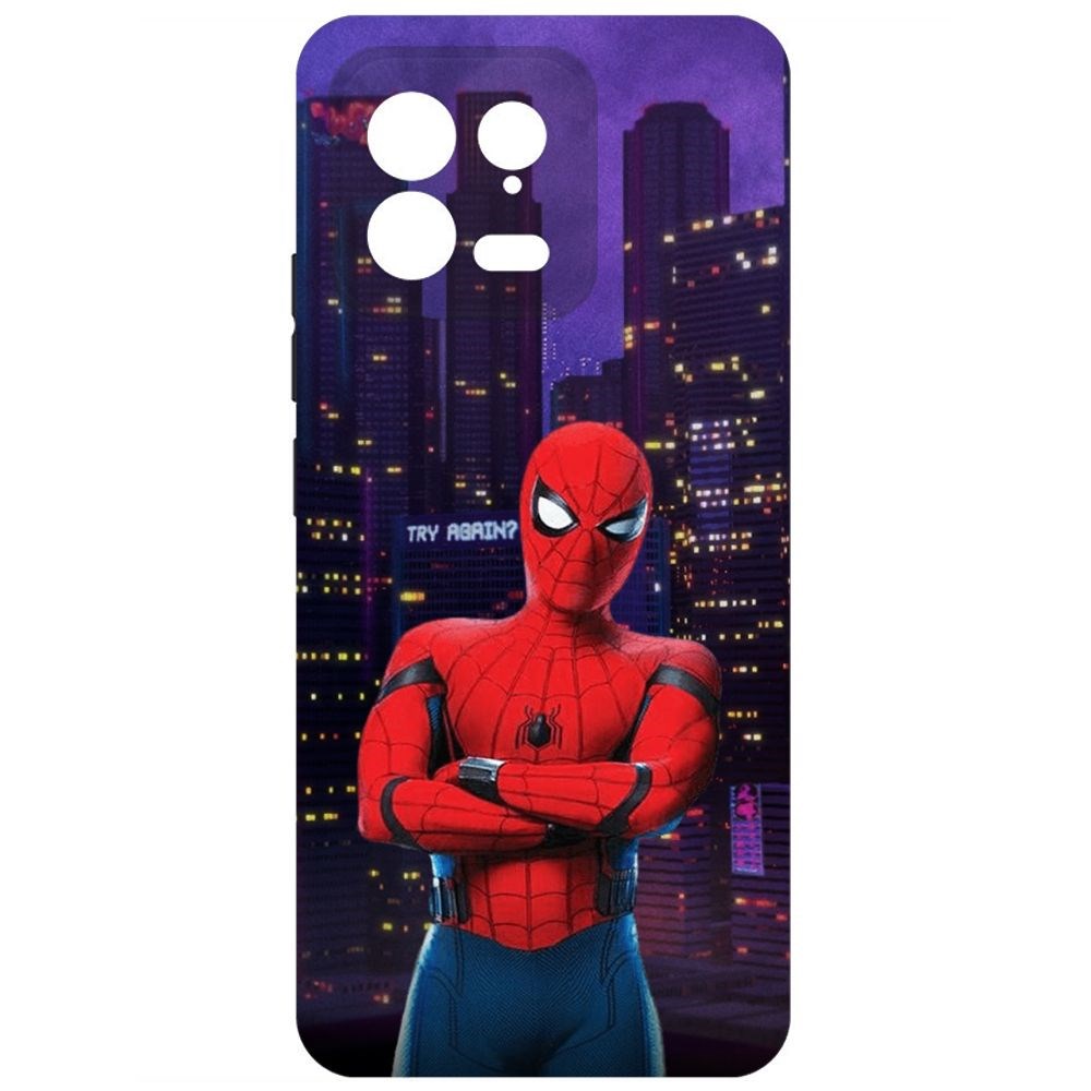 

Чехол-накладка Krutoff Soft Case Человек-Паук. На крыше для Xiaomi 13 черный