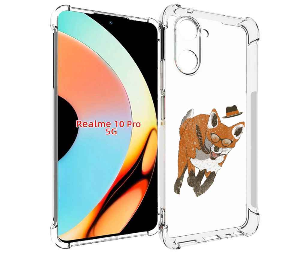 

Чехол бампер MyPads шустрый лис для Realme 10 Pro противоударный, Прозрачный, Tocco