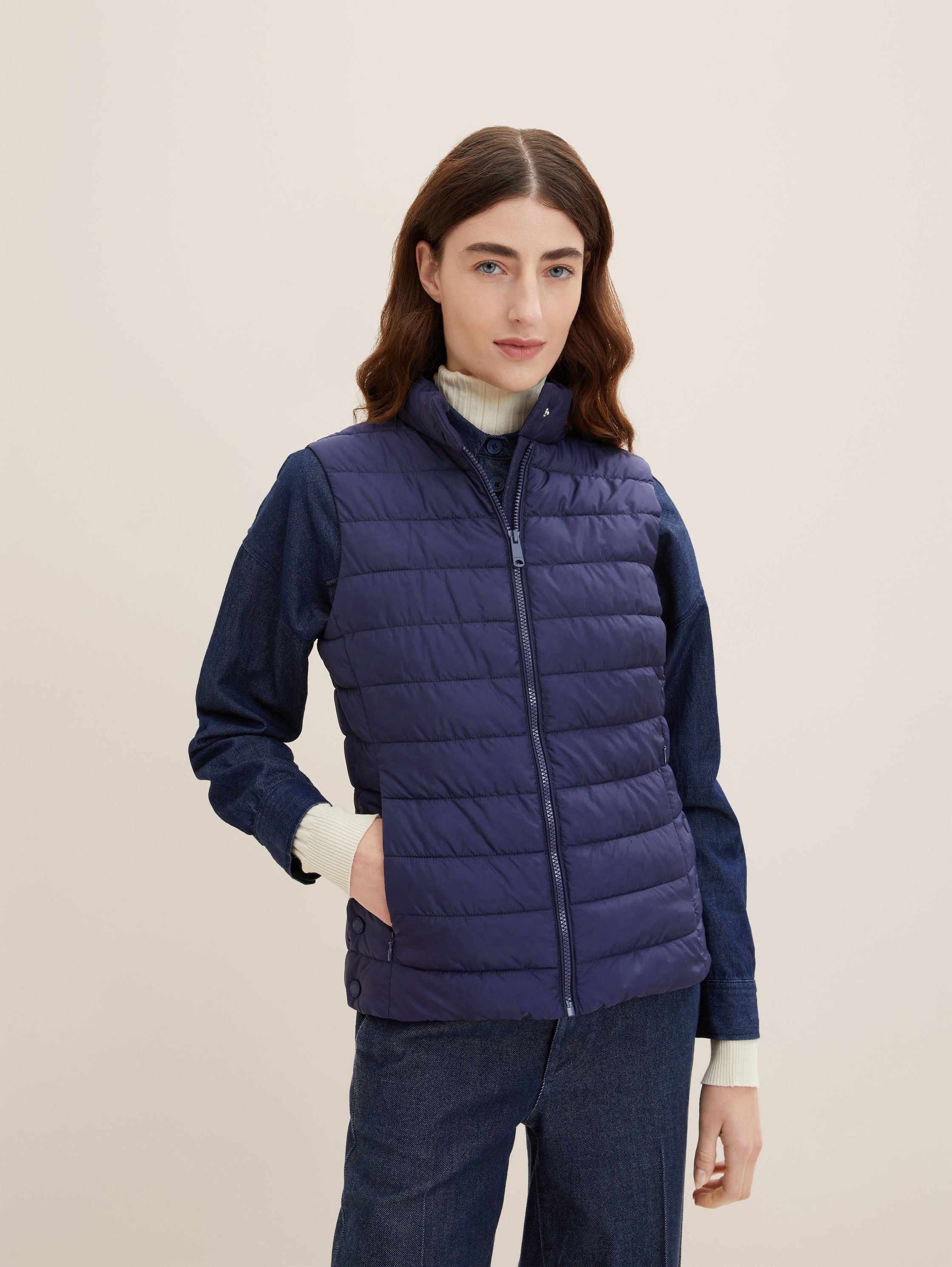 

Утепленный жилет женский TOM TAILOR 1034120 синий XS, 1034120
