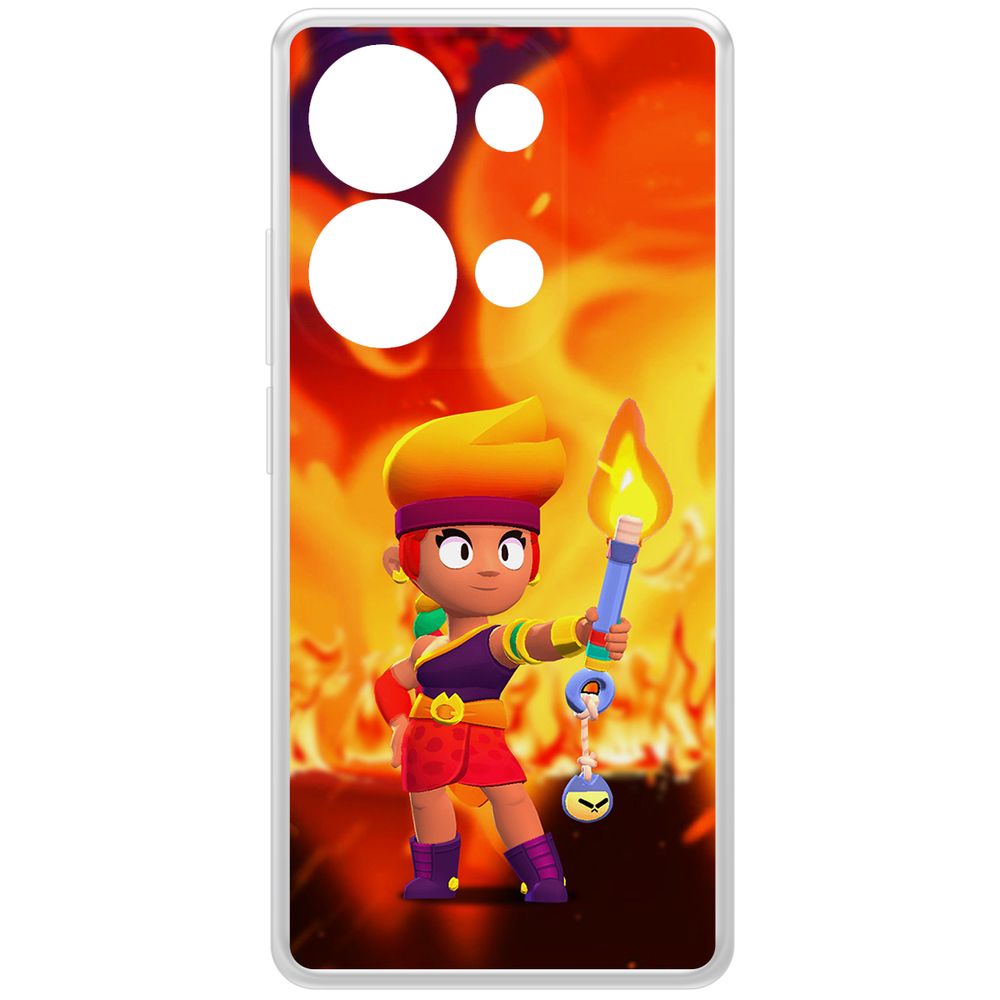 

Чехол-накладка Krutoff Clear Case Brawl Stars-Амбер для Xiaomi Poco M6 Pro 4G, Прозрачный