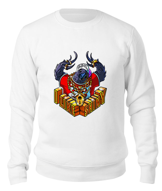 

Свитшот унисекс Printio Gangsta crow белый M, Gangsta crow