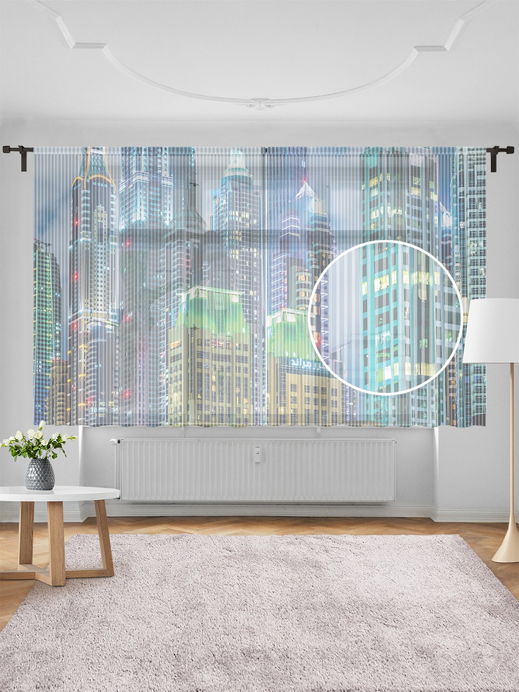 фото Тюль joyarty "сверкающий город", 155х180 см