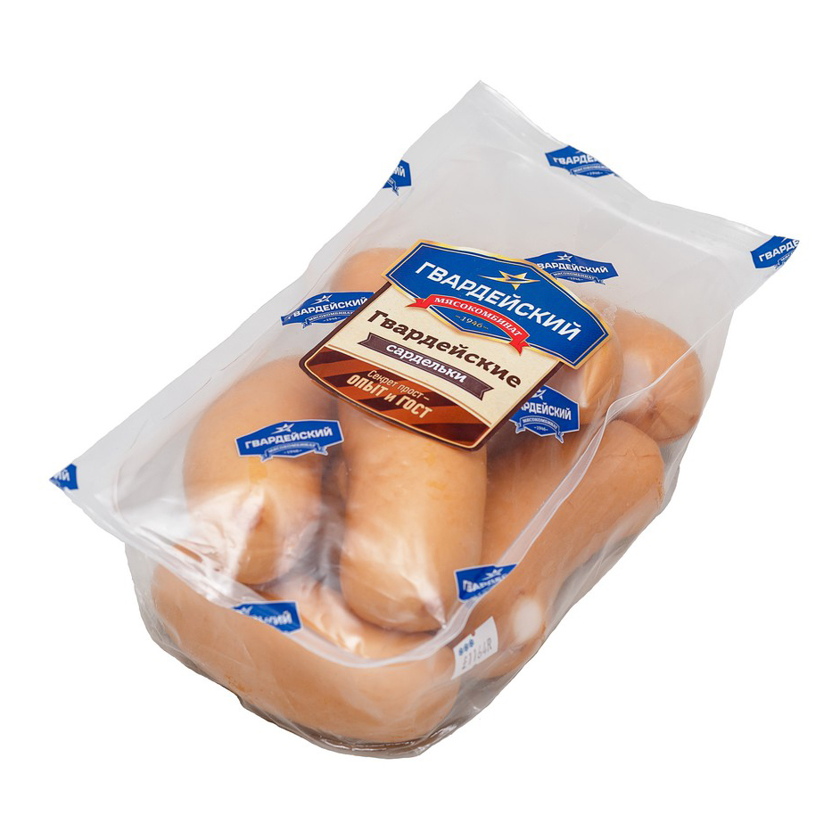 

Сардельки Гвардейский мясокомбинат вареные +-350 г