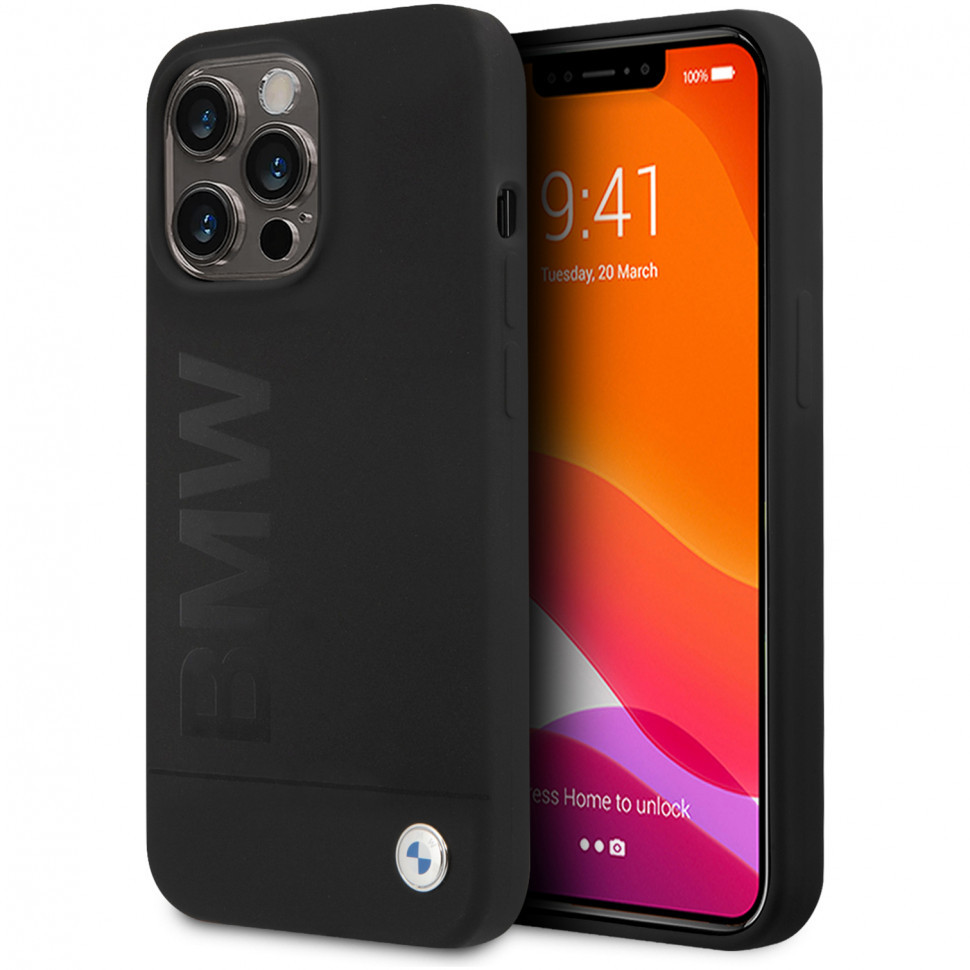 

Чехол bmw signature liquid silicone laser logo (magsafe) для iphone 13 pro max, черный, Signature Liquid silicone Laser logo Hard