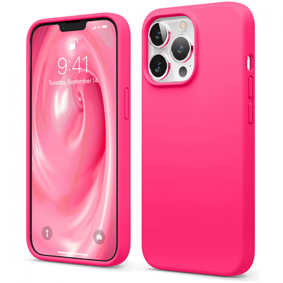 Чехол elago soft silicone liquid для iphone 13 pro неоновый ярко-розовый 1692₽