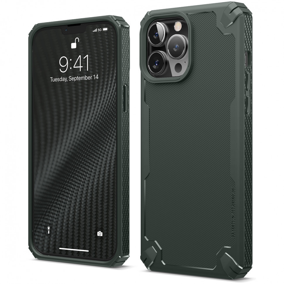 

Чехол elago armor silicone case (tpu) для iphone 13 pro max, темно-зеленый (es13am67-dgr), Armor Silicone case (TPU)