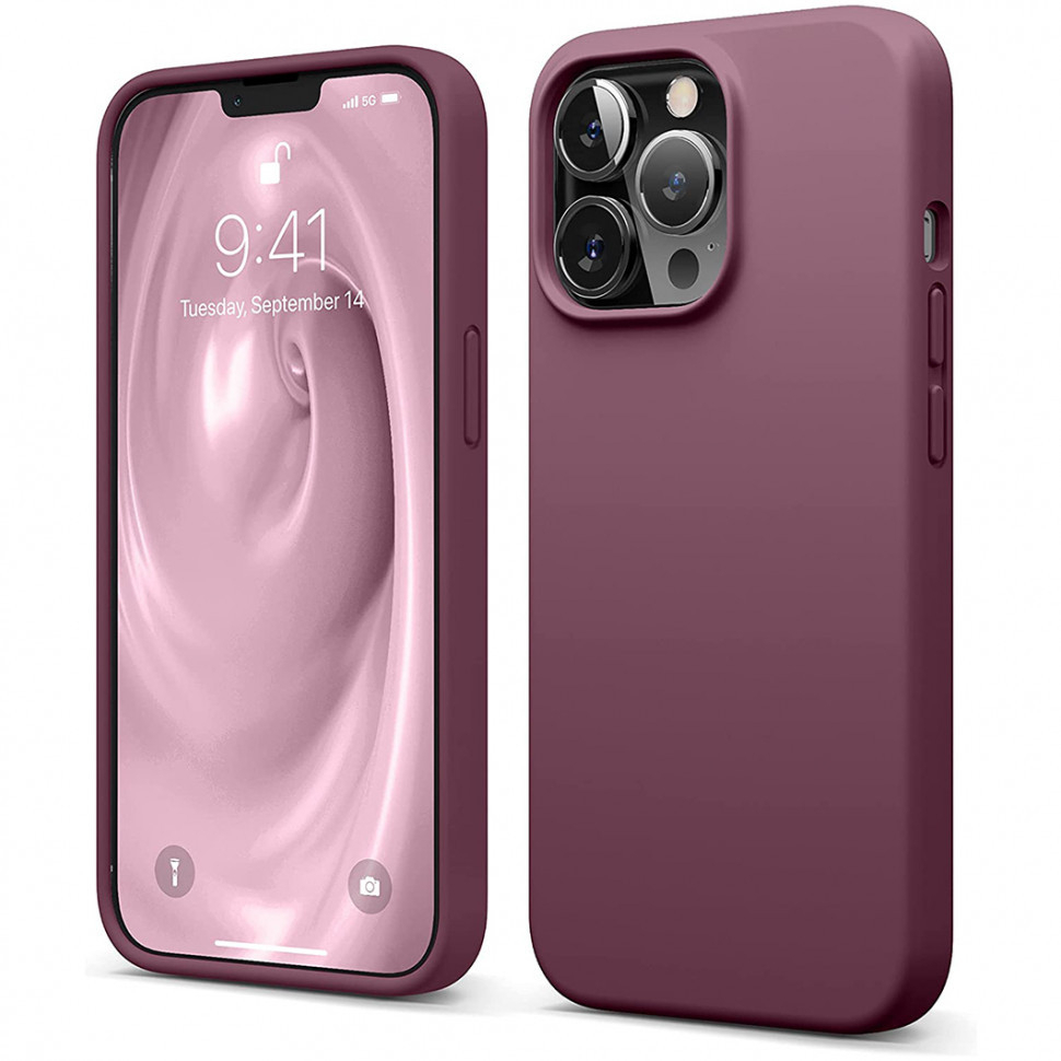 Чехол elago soft silicone (liquid) для iphone 13 pro max, бургунди (es13sc67-bgd)