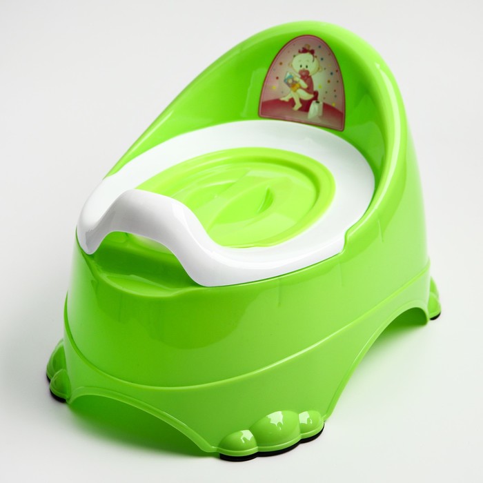 

Горшок детский антискользящий Бэйби-Комфорт с крышкой, съёмная чаша, цвет салатовый, Зеленый