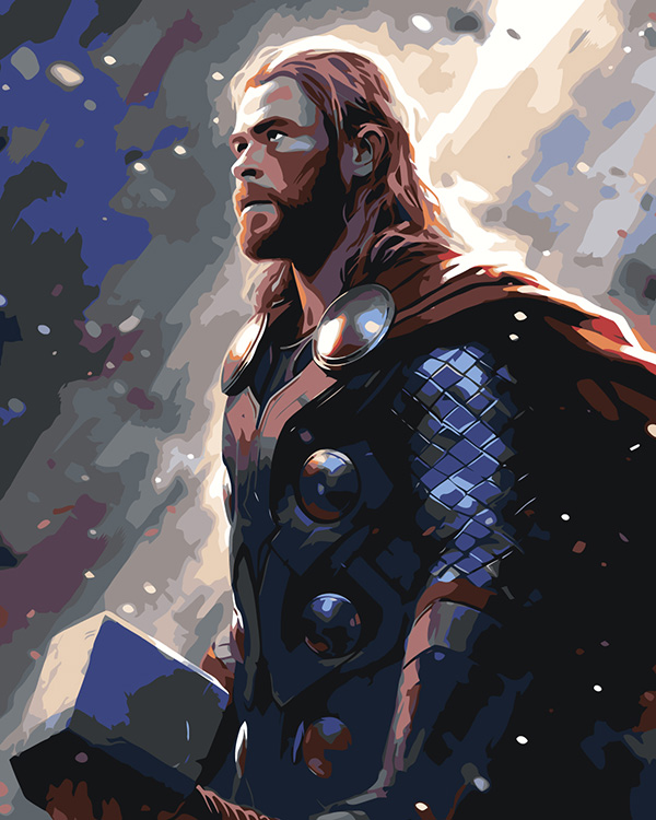 

Картина по номерам Цветное Марвел Marvel Бог грома Тор