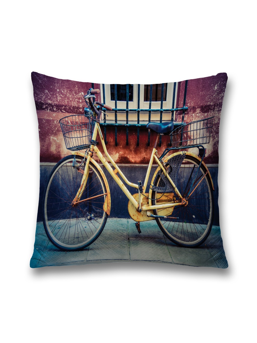 фото Наволочка joyarty декоративная "оставленный велосипед" на молнии, 45x45 см