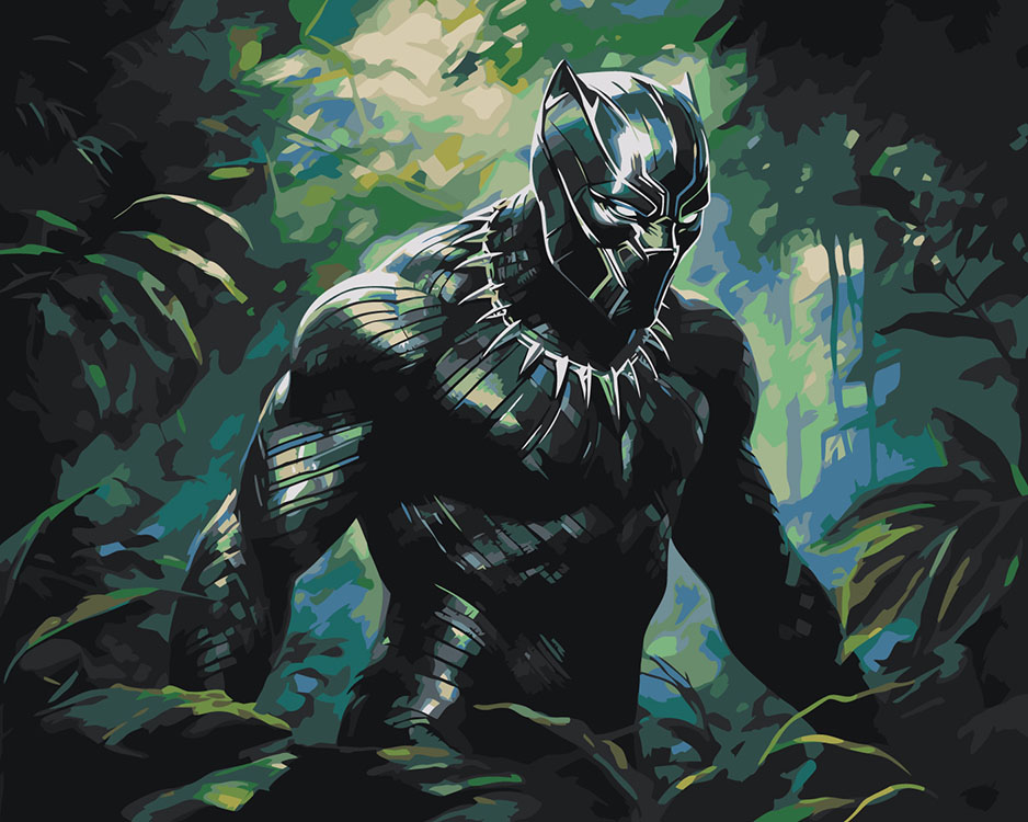 

Картина по номерам Цветное Марвел Marvel Черная Пантера