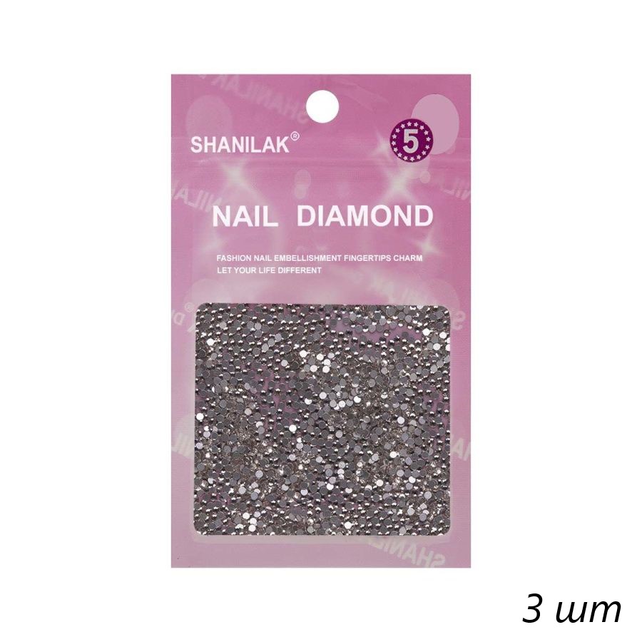 Стразы для ногтей Nail Art №5 серебристый 3 шт булавки железные для флористики декораций серебристый цв 0 65x16мм prym