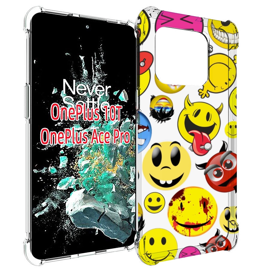 

Чехол MyPads Смайлики для OnePlus 10T, Прозрачный, Tocco