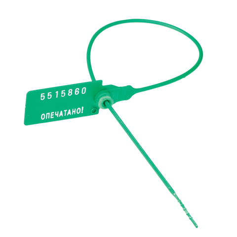 Пломбы пластиковые номерные УНИВЕРСАЛ, длина 220 мм, зеленые, комплект 50 шт, 602470, 2 шт