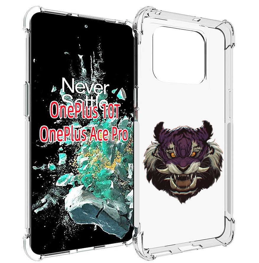 

Чехол MyPads Страшный-тигр для OnePlus 10T, Прозрачный, Tocco