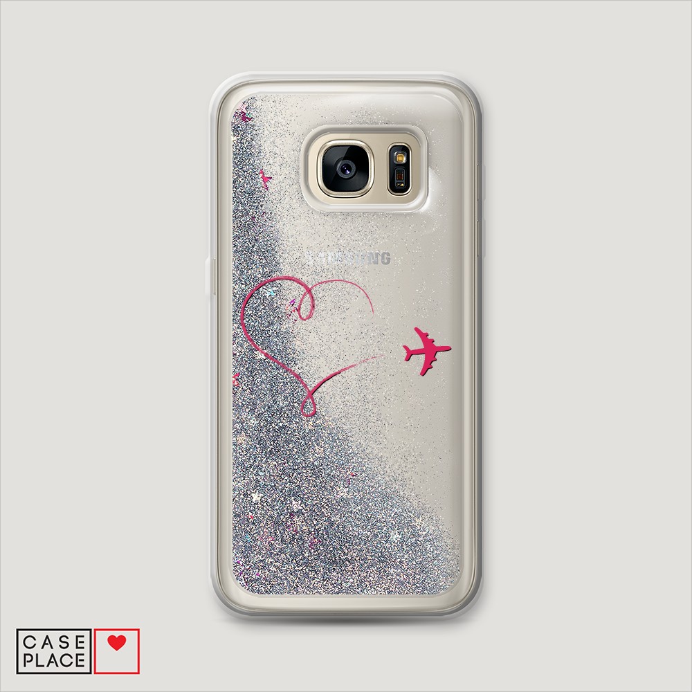 

Чехол Awog на Samsung Galaxy S7 "Сердце и самолет", Разноцветный, 24591-1