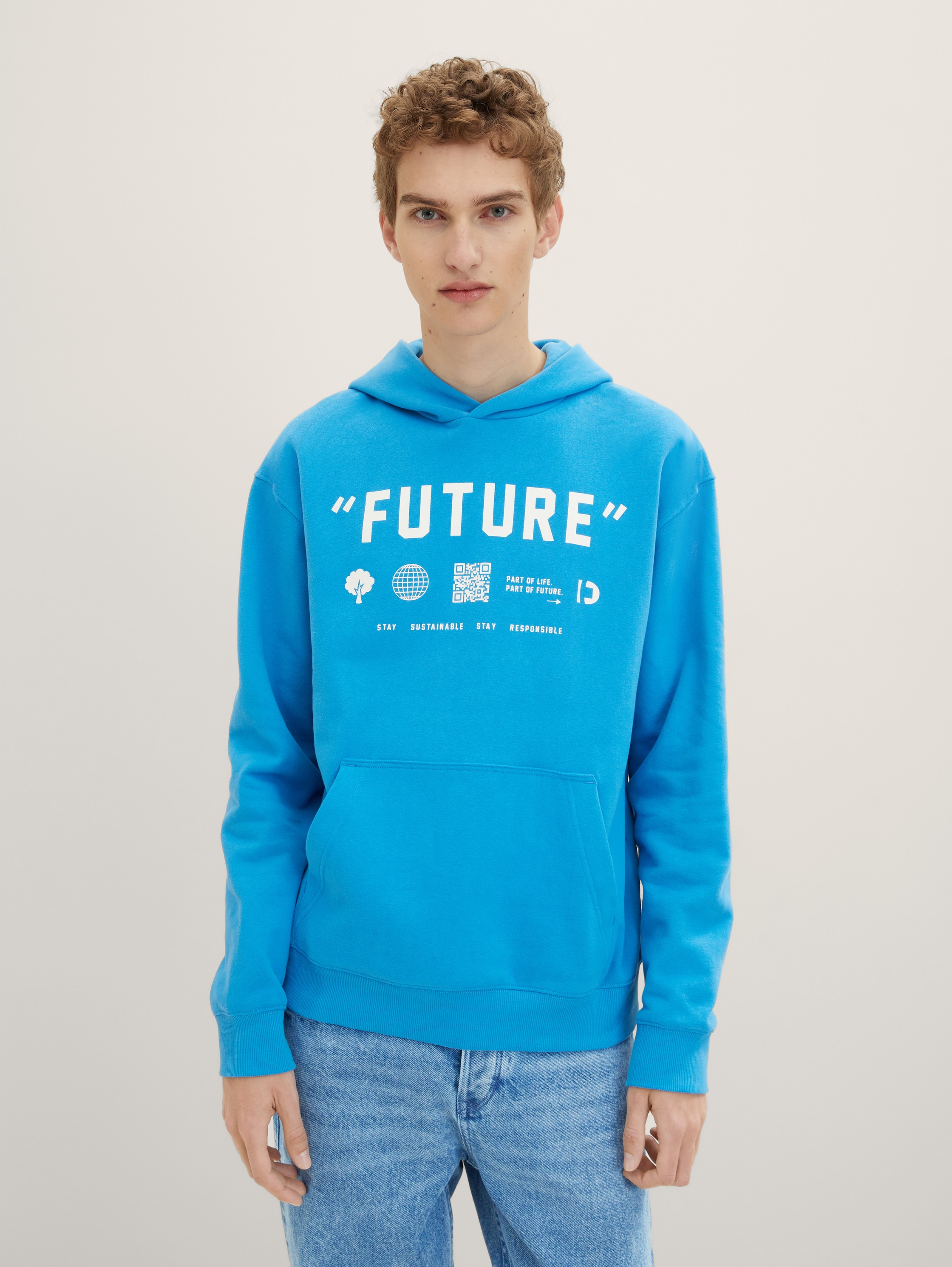 

Худи мужское TOM TAILOR 1034098 синее 2XL, 1034098