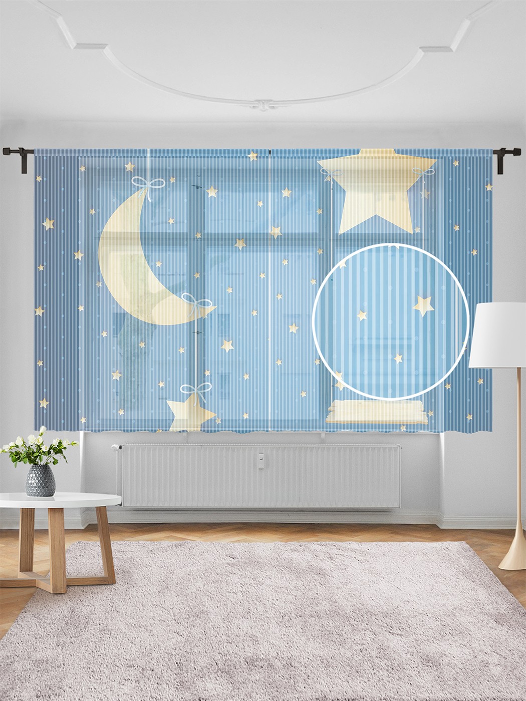 фото Тюль joyarty "звездные качели", 155х180 см