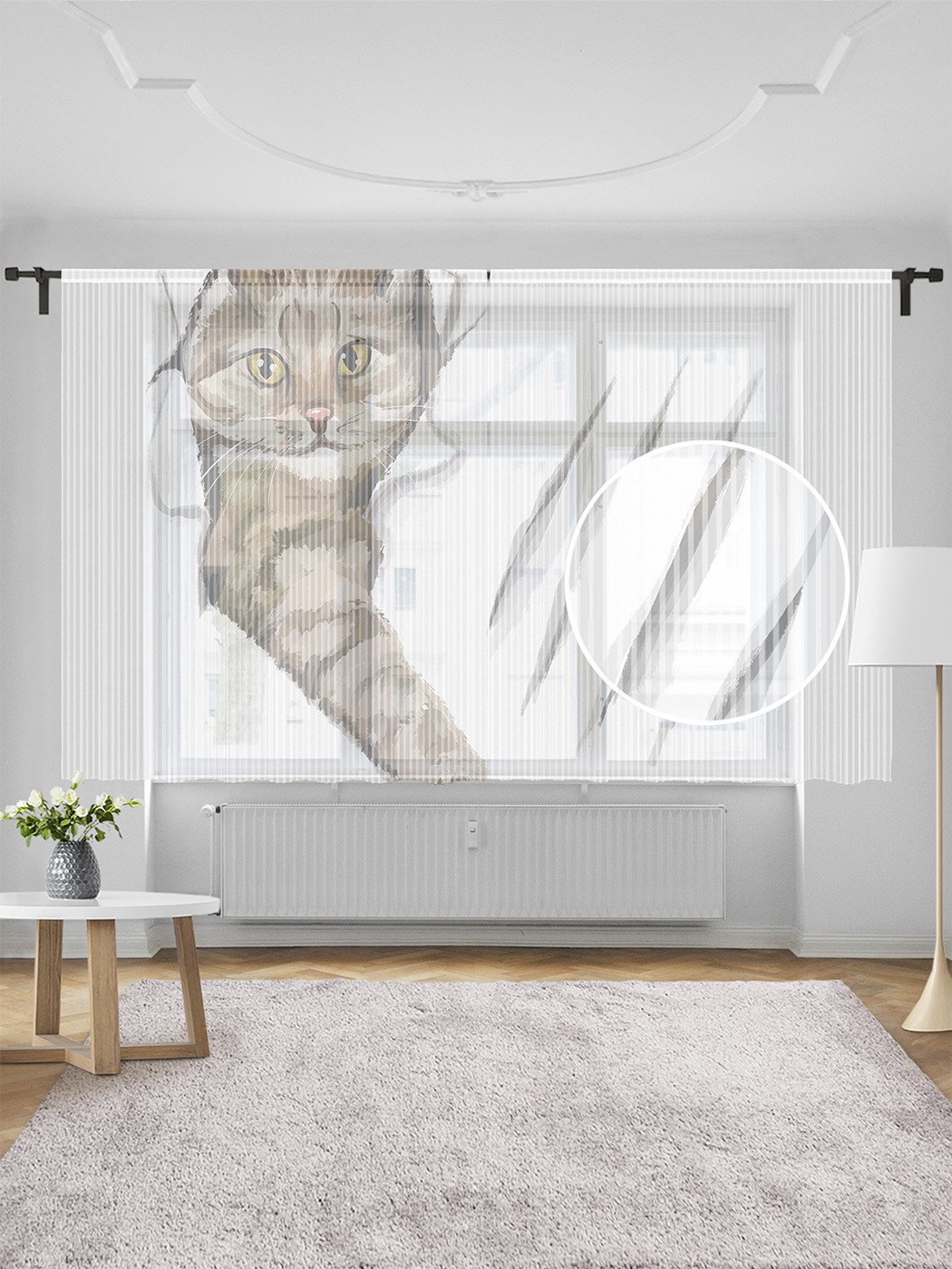 

Тюль JoyArty "Озорной кот", 155х180 см, Озорной кот