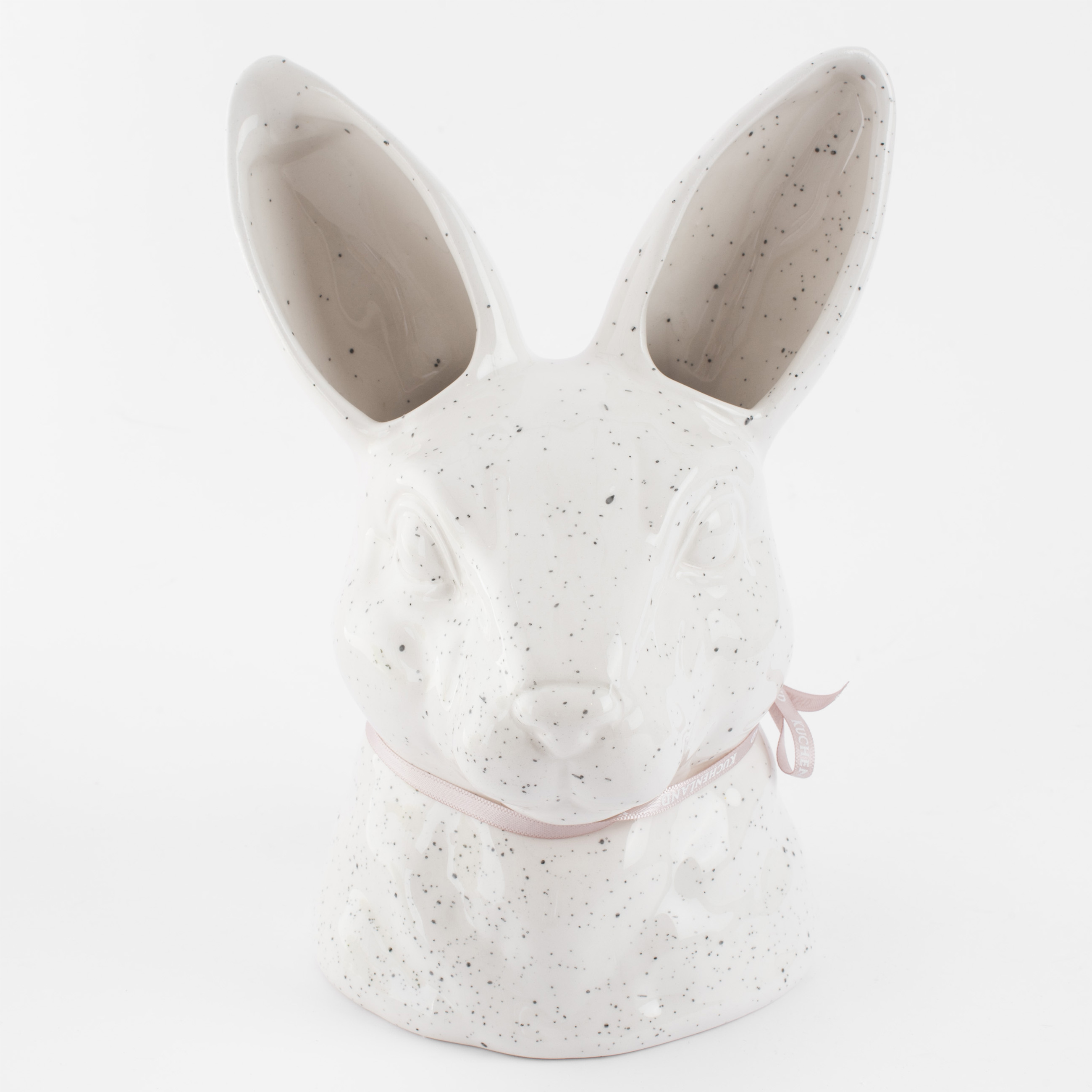 Ваза для цветов 20 см декоративная керамика молочная в крапинку Кролик Natural Easter