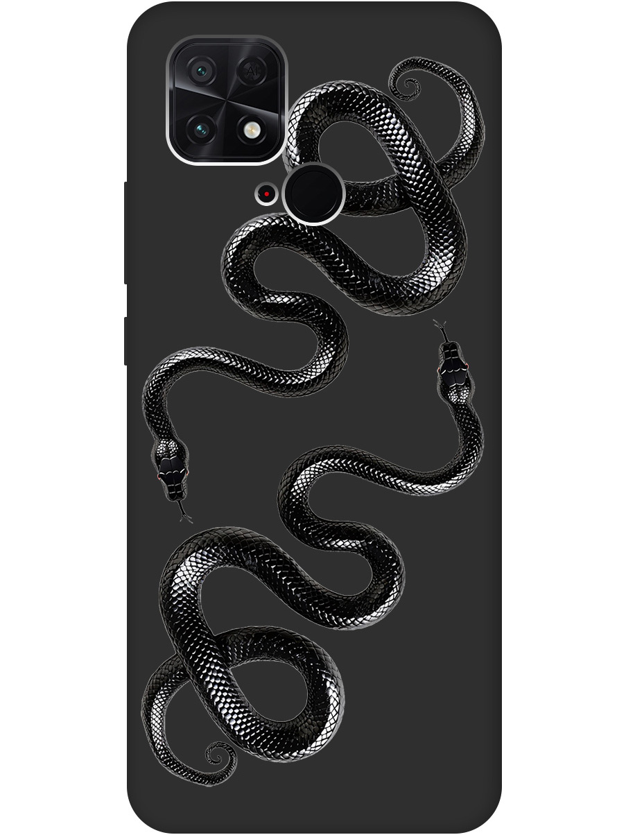 

Силиконовый чехол на Xiaomi Poco C40 с принтом "Черные мамбы" матовый черный, 740187913