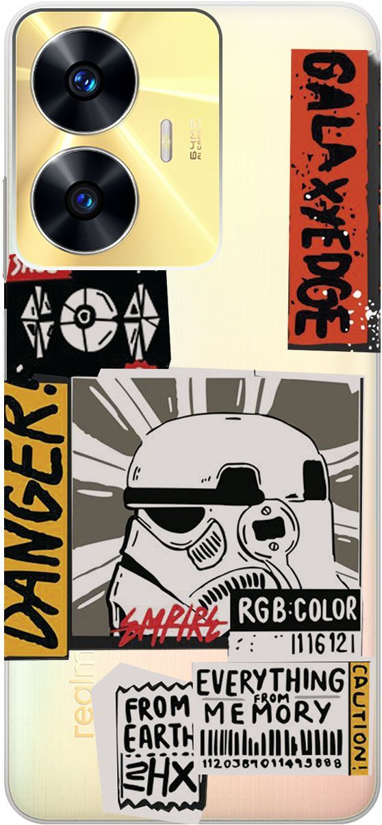 

Чехол на Realme C55 "Stormtrooper Stickers" прозрачный, Прозрачный;белый, 159499