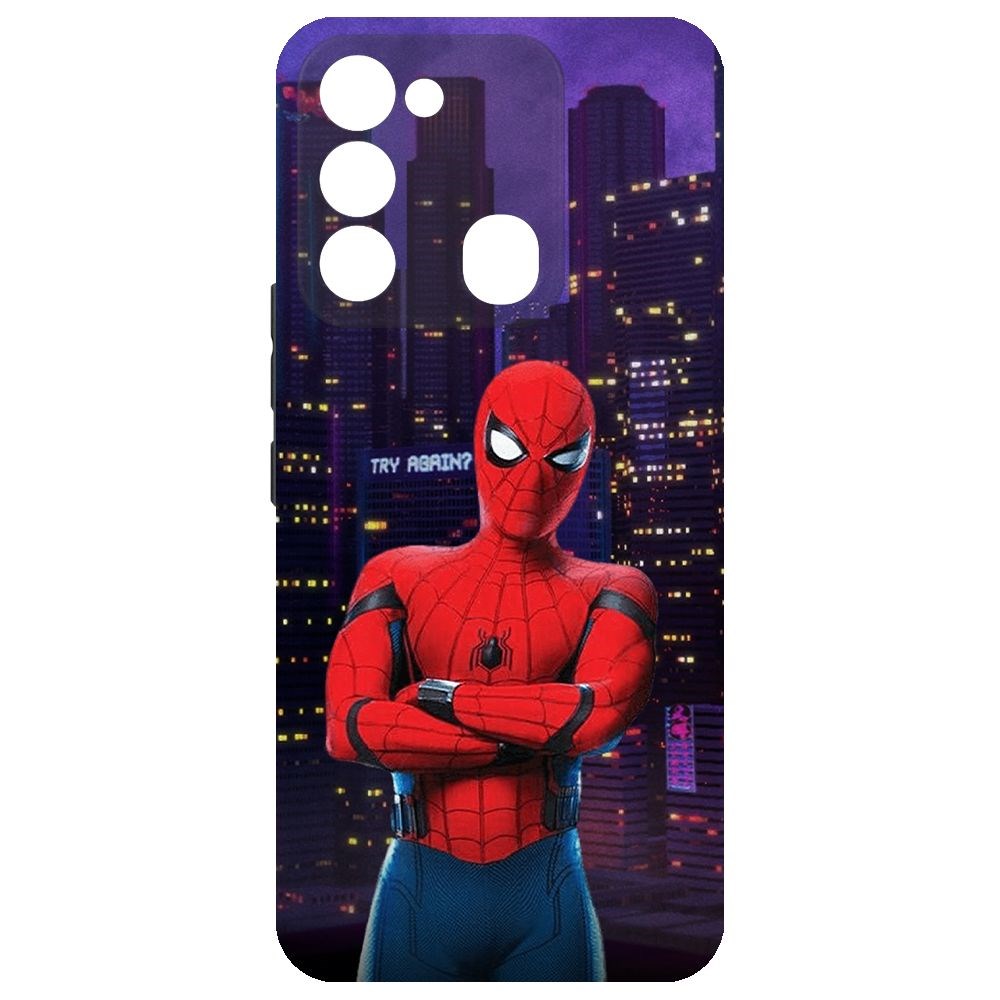 

Чехол-накладка Krutoff Soft Case Человек-Паук. На крыше для TECNO Spark Go 2022 черный