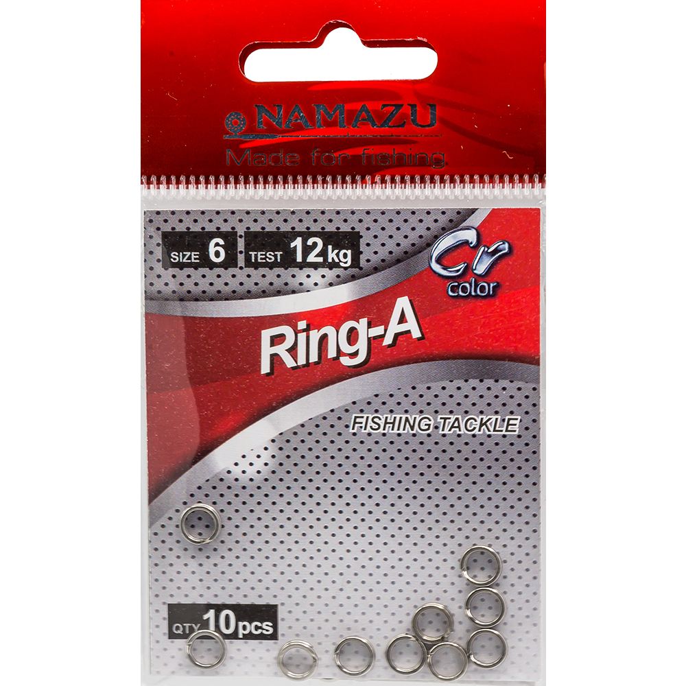 Заводное кольцо Namazu RING-A, N-FT-RA6, 6.3 mm, 12 кг, 10 шт