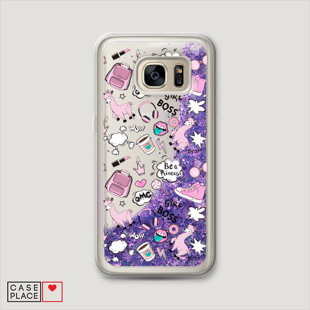 

Чехол Awog на Samsung Galaxy S7 "Стильная лама", Разноцветный, 24592-1