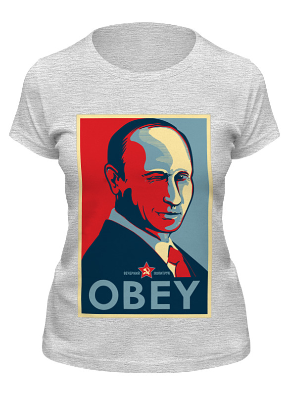 

Футболка женская Printio Путин (obey) серая L, Серый, Путин (obey)