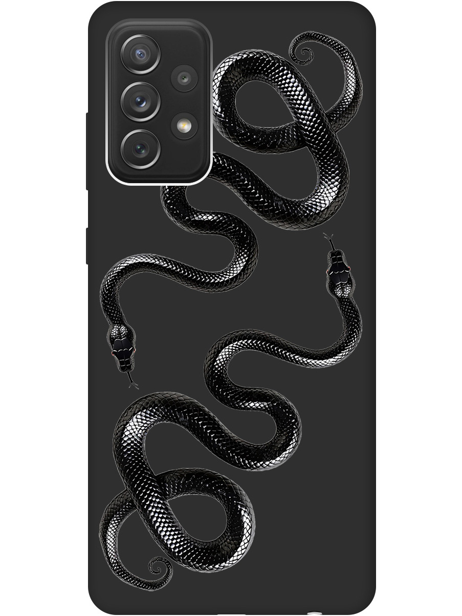 

Силиконовый чехол на Samsung Galaxy A72 с принтом "Черные мамбы" матовый черный, 724990213