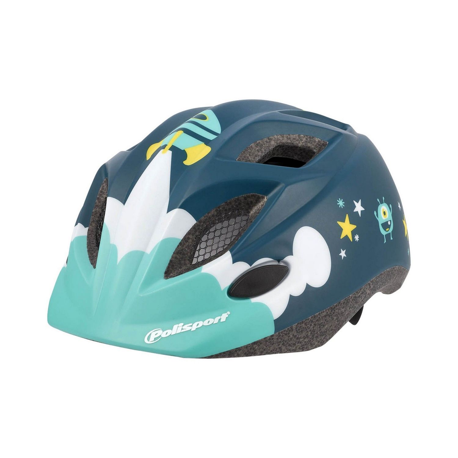 

Polisport Шлем защитный Polisport XS Kids Spaceship (+фляга), Зеленый-Синий, 48-52см