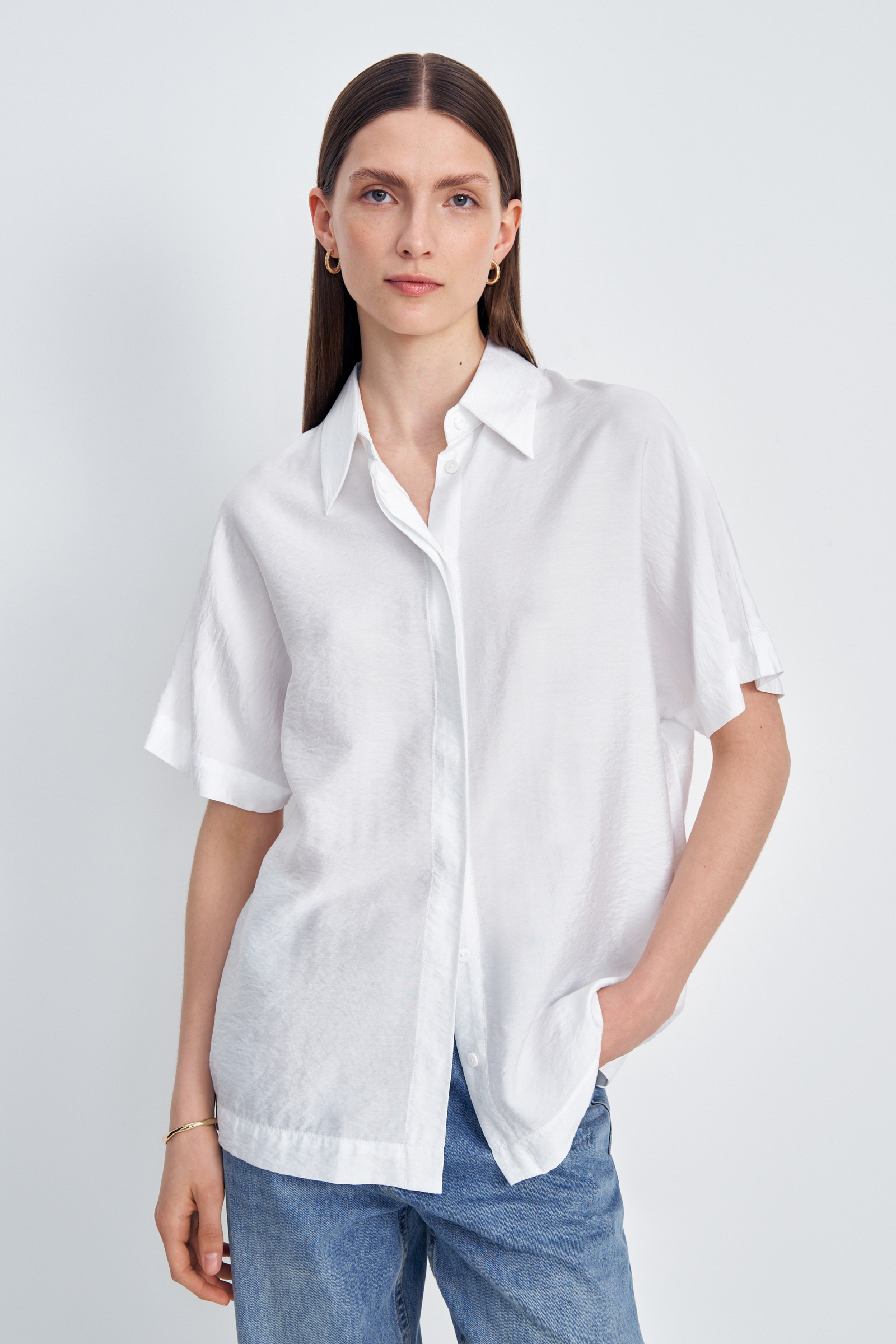 Рубашка женская Finn Flare FSC11045 белая L