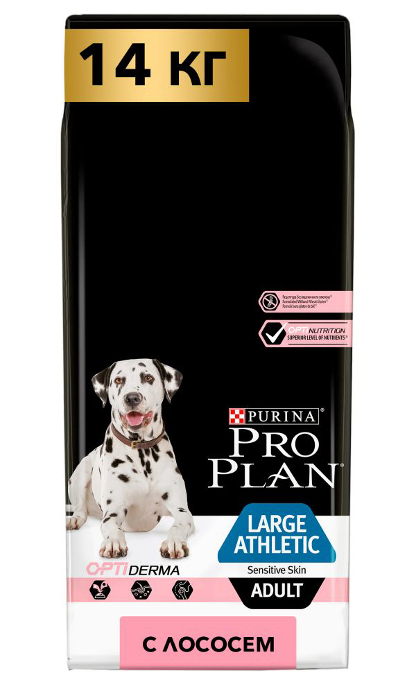 

PRO PLAN PRO PLAN ADULT DOG OPTIDERMA LARGE ATHLETIC SENSITIVE SKIN для взрослых собак кру