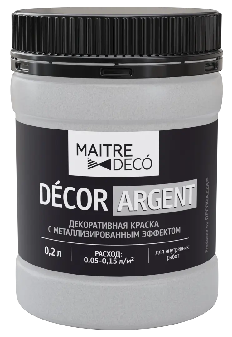 Краска декоративная Maitre Deco Decor Серебро 0.2 л цвет серебряный декоративная губка stmdecor