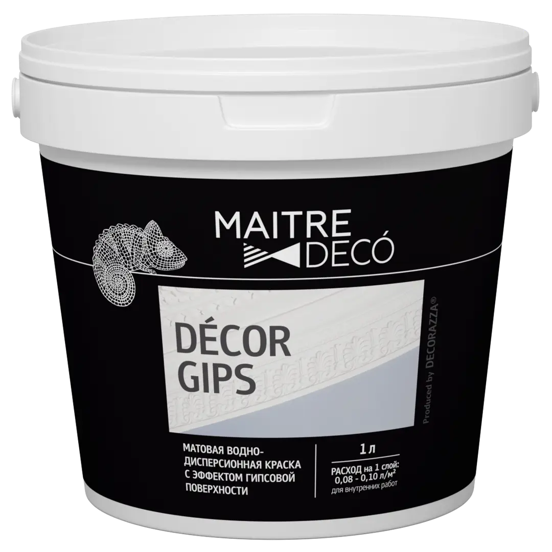 

Краска с эффектом гипса Maitre Deco Decor Gips 1 л цвет белый