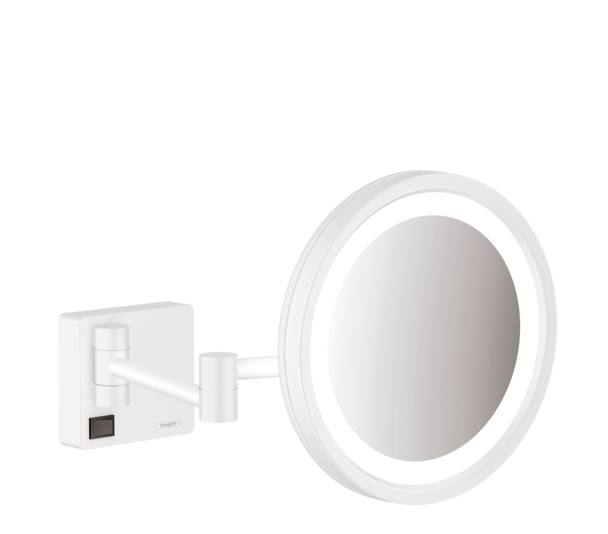Зеркало для бритья Hansgrohe AddStoris с LED подсветкой, матовый белый (41790700)