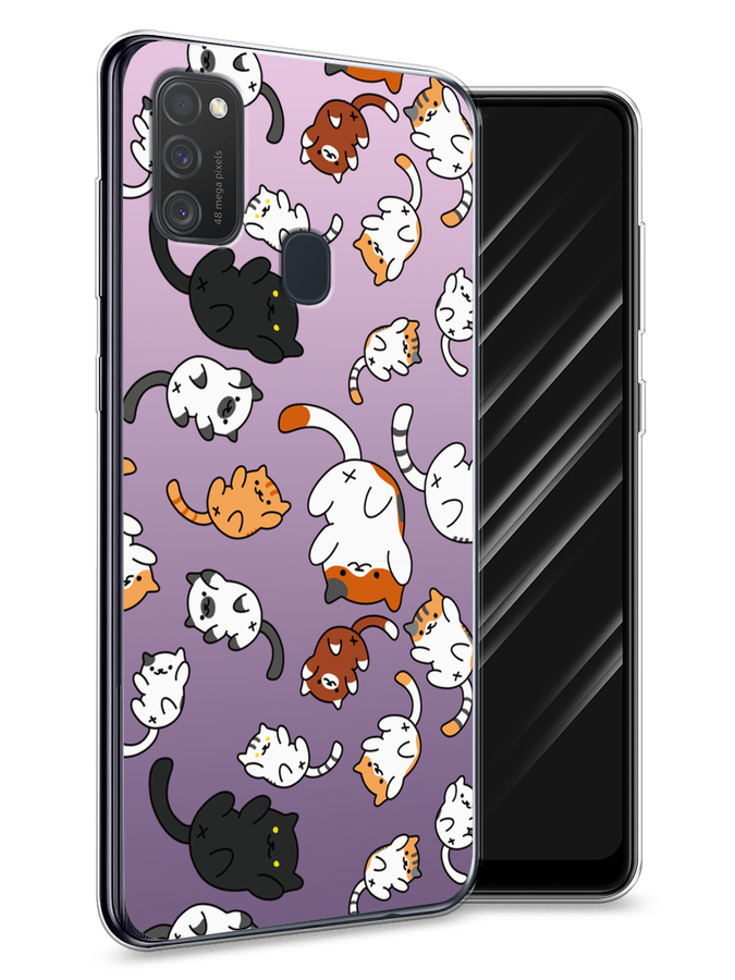 

Чехол Awog на Samsung Galaxy M21 "Котопад", Разноцветный, 29750-7