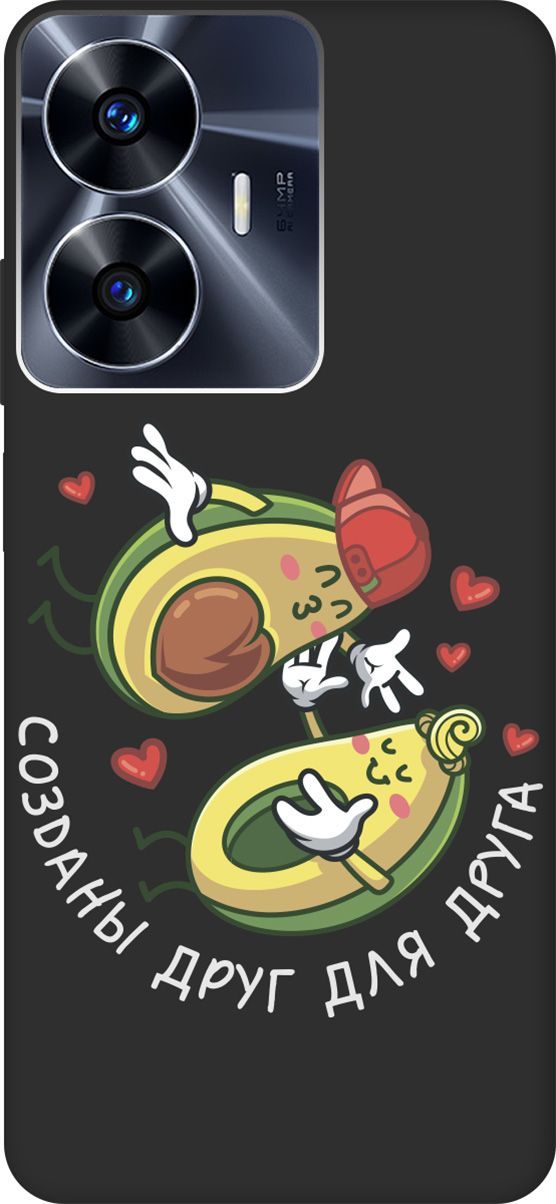 

Матовый Soft Touch Чехол на Realme C55 "Avo-Love" черный, Черный;желтый, 159500