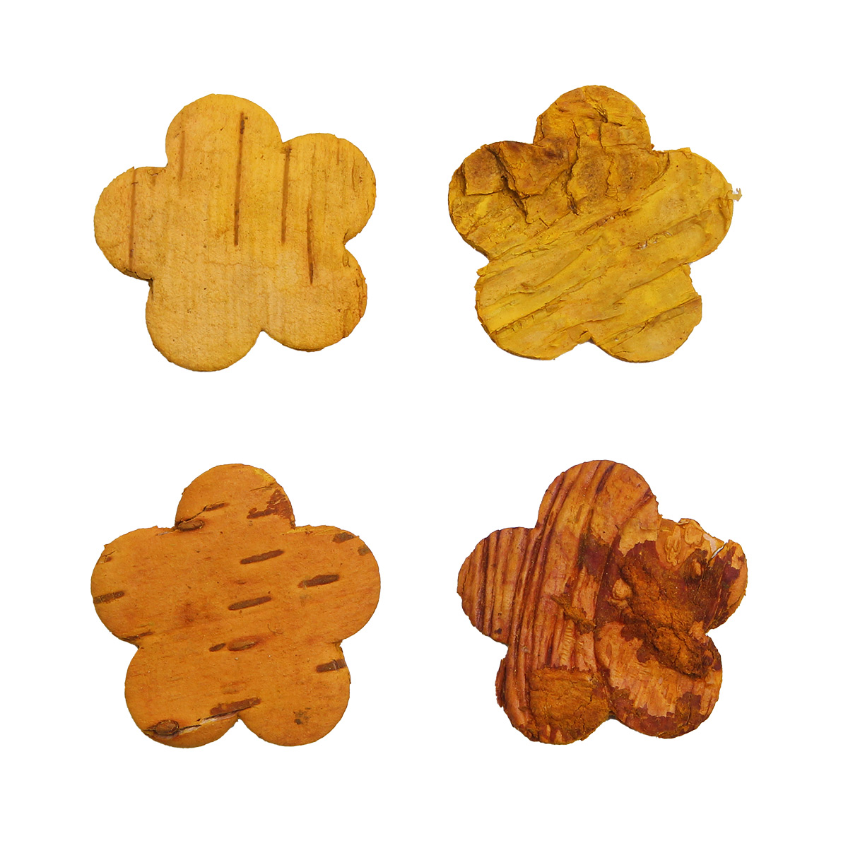 

Декоративные элементы из коры дерева "Цветочек", 3см, 30шт/уп желтый, 7709008