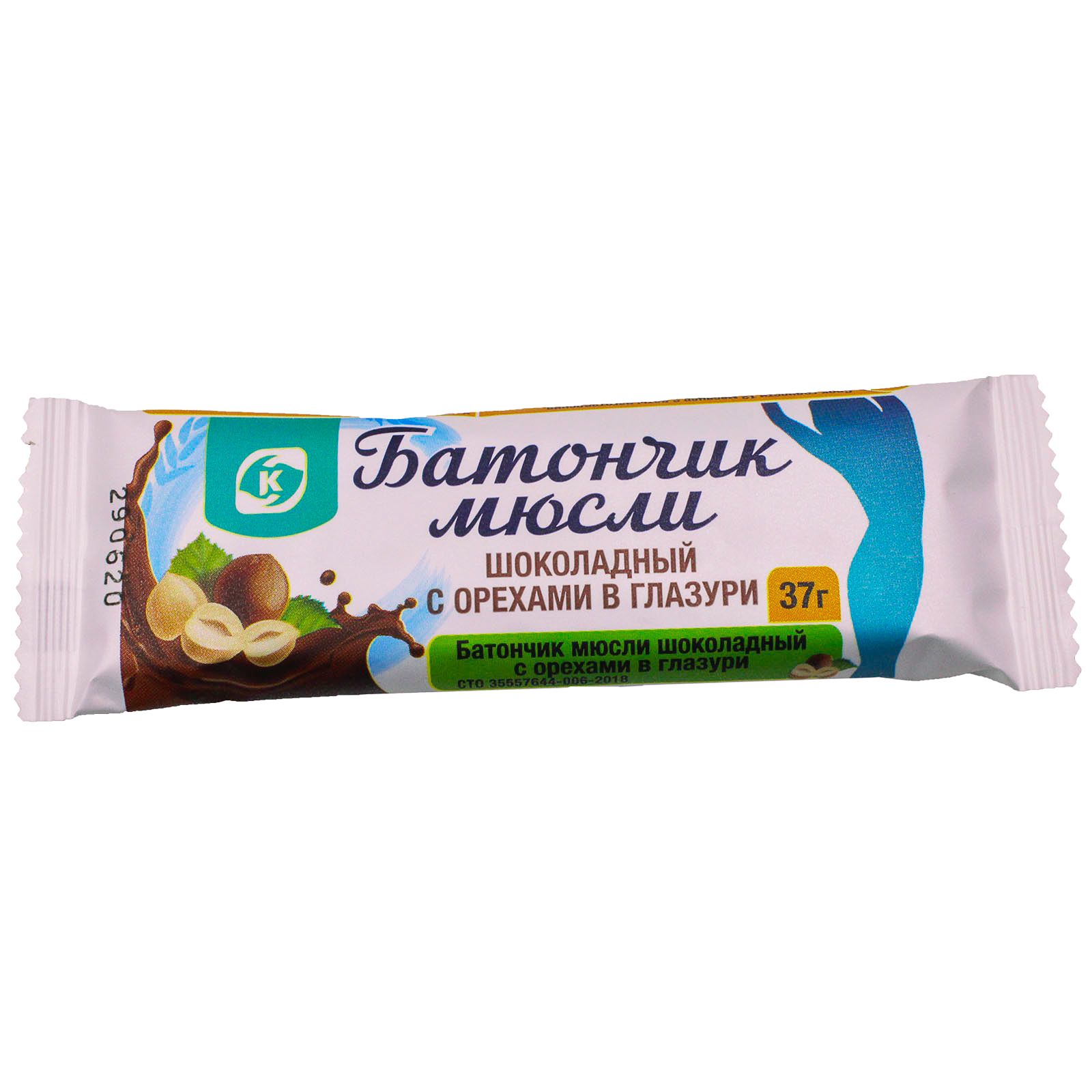 

Батончик Командор Мюсли шоколадный с орехами в глазури 37 г