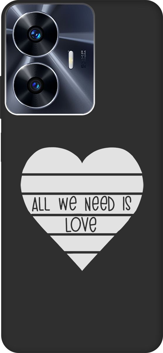 

Чехол на Realme C55 "All We Need is Love W" черный, Черный;белый, 159501