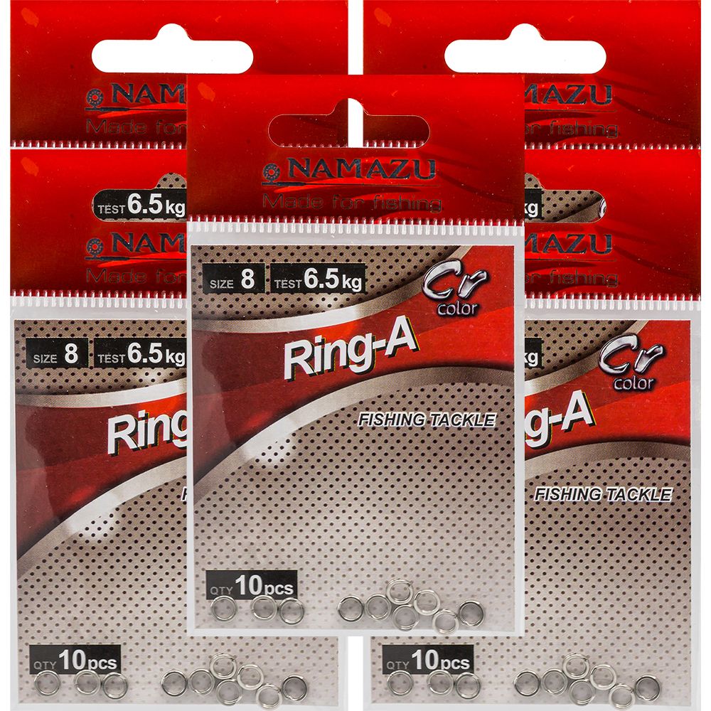Заводное кольцо Namazu RING-A, N-FT-RA8, 5 mm, 6,5 кг, (50 шт / 5 уп.)