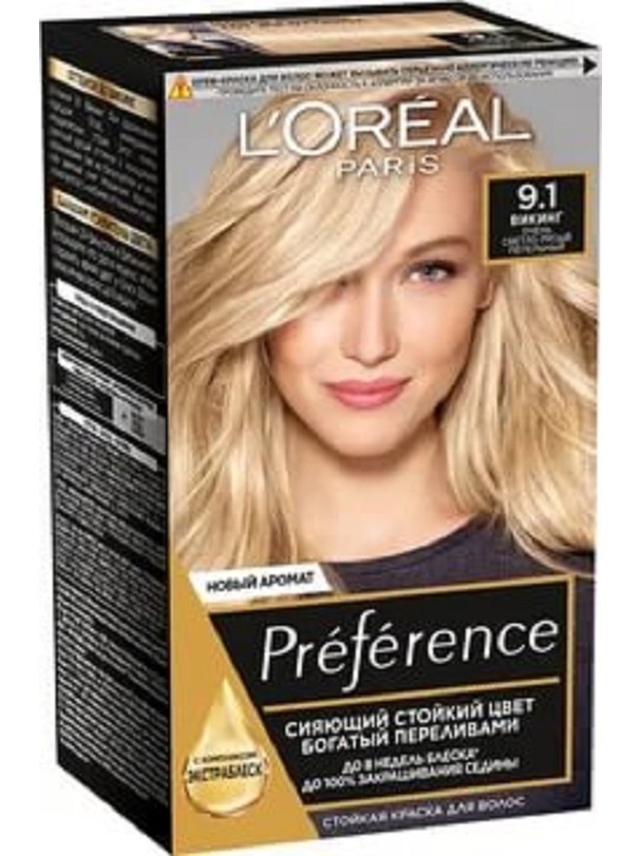 фото Краска для волос l'oreal paris preference 9.1 викинг очень светло-русый пепельный