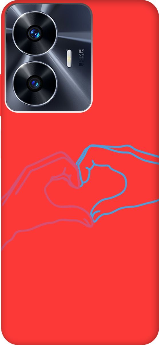 

Чехол на Realme C55 "Fall in Love" красный, Красный;синий, 159510